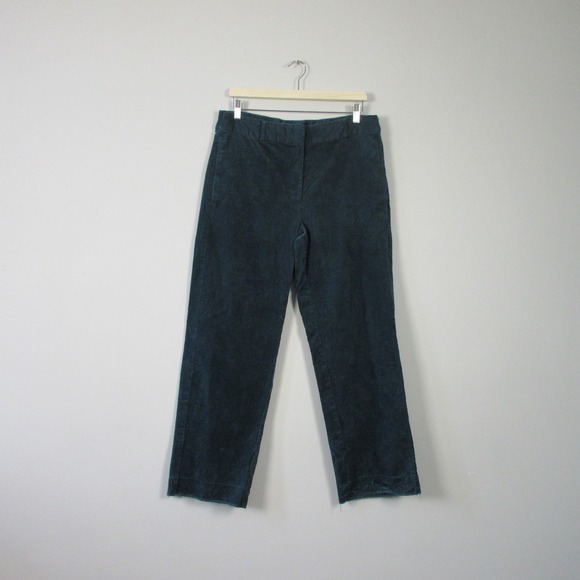 Banana Republic Corduroy Straight Leg Trousers Women Blue 12 Cotton Casual 558 - Picture 1 of 12